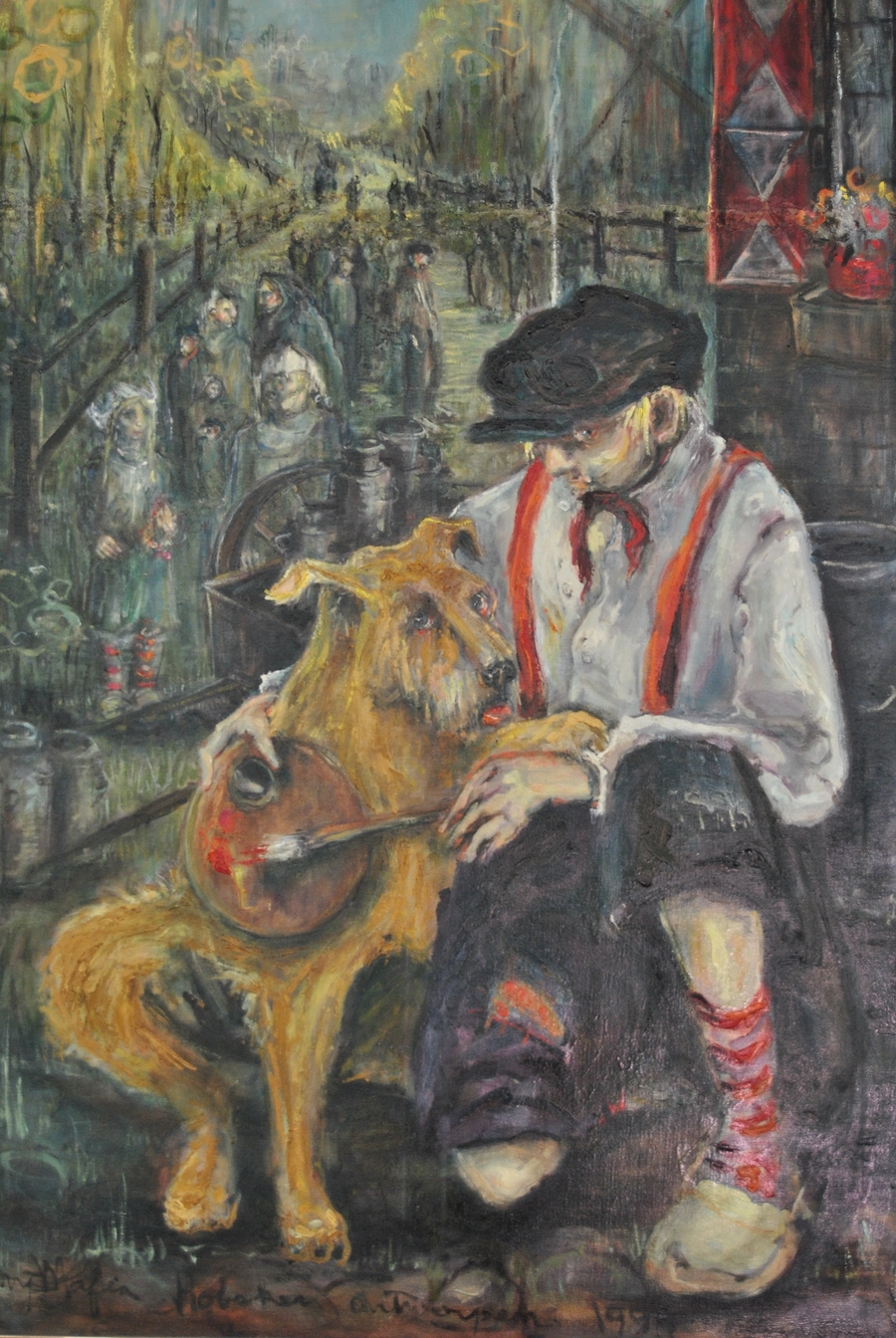 Een schilderij van Nello en Patrasche